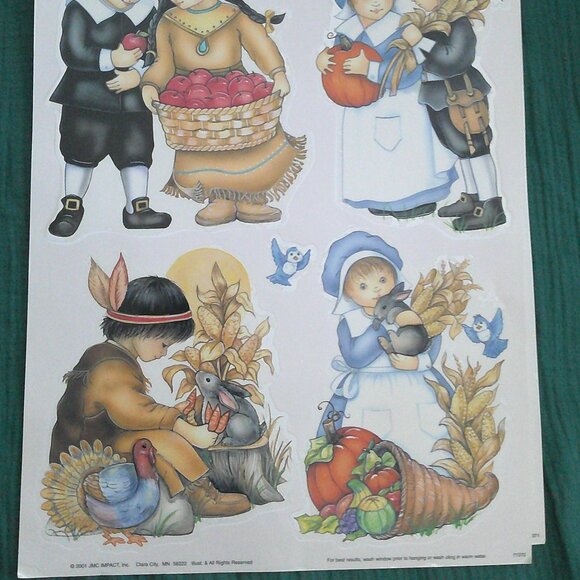 Classic Clings Vintage Window Clings for Fall Autumn Thanksgiving - 2 Sheets - Picture 6 of 6